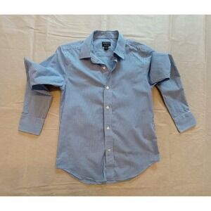 J Crew Crewcuts Boys Blue & White Gingham Check Button Down Shirt Size 10